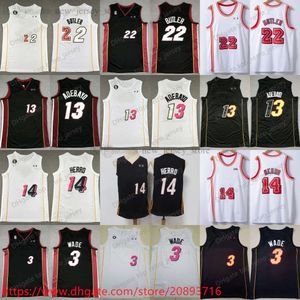 22 Jimmy Butler Jersey Stitched Basketball With 6 Patch Dwyane 3 Wade 13 Bam Ado 14 Tyler Herro Jerseys 2023 New Blue White Retro Black City Shorts