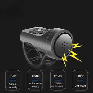 Bike Horns ESLNF bicycle bell rechargeable electric antitheft alarm horn sound ring road accessories 231012