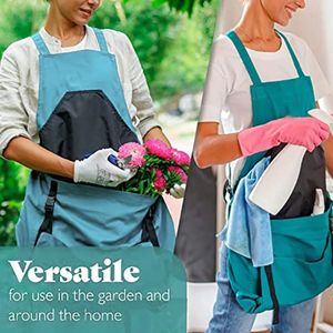 Aprons Gardening Apron with Pockets Waterproof Oxford Cloth Deep Pouch Fruit Picking Bag Work Tool Bib for Harvesting 231013