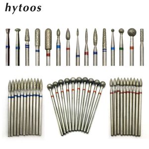 Nail Manicure Set HYTOOS Drill Bits Diamond Cutters for Cuticle Burr Milling Cutter Pedicure Nails Accessories Tools 231012