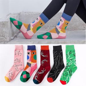 Socks Hosiery 2021秋と冬の眼球トレンディな性格カップルの派手なパターンストッキングHarajuku3114