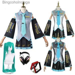 Tema traje cosplay venha midi vestido miku cosplay miku japão vestidos peruca cocar terno halloween roupas da menina feminina comel231013