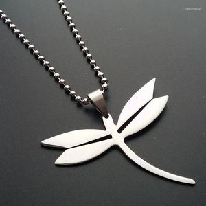 Pendant Necklaces 10 Stainless Steel Flying Dragonfly Charm Necklace Small Insect Animal Beneficial Girl