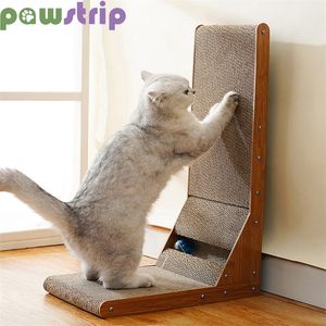 Cat Furniture Scratchers Cat Scratching Board L-shaped Detachable Corrugated Paper Cat Scraper Durable Cat Training Grinding Claw Toy Furniture Protector 231011