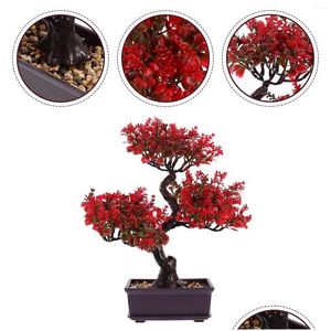 Dekorative Blumen, künstliche Topf-Desktop-Verzierungen, Pflanzen im Freien, Nachahmung von Bonsai-Ornamenten, Schreibtisch, Bücherregal, Dhihm