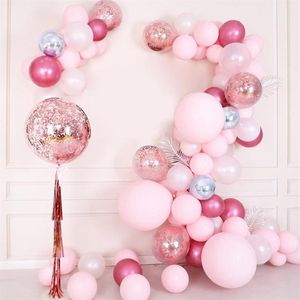 Decorazione per feste 86pcs set macaron garland arch kit baby pallons rosa coriandoli per la doccia ragazza di compleanno nozze305p