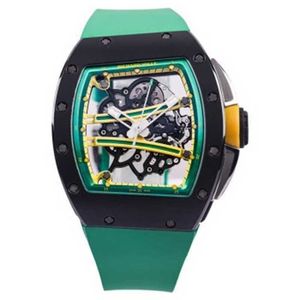 Relógios esportivos mecânicos Richarmill Mens relógios de pulso femininos relógios de pulso masculino manual mecânico 5023x427mm relógio masculino RM6101 Green Track Bl WN-U6SD