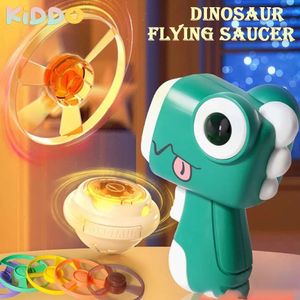 Party Balloons Children Saucer er Pistol Outdoor Spinning Top Dinosaur Gun with Light Flying Disc Toys Ejection Luminous Gyroscope 231013