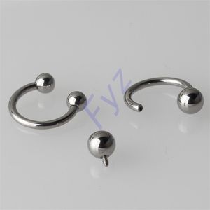 Labret läpp piercing smycken g23 internt tråd boll hästsko ringar öron tragus ögonbryn ring näsa hoop septum nippel 231012