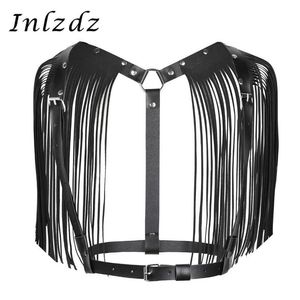 Frauen Harness Erotische Dessous Sex Cosplay Kostüm PU Leder Einstellbare Körper Brust Bondage Gürtel Mit Schulter Quaste Bhs S283V