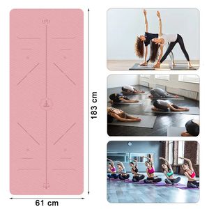 Yoga Mats Mat Pozisyon Hattı Fitness Jimnastik Slip Slip Beginner Sport Halı Pedleri Kadınlar 6mm 183x60 cm 231012