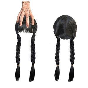 Hårtillbehör Onsdag Rollspelning Wig Girl Accessories pannband Wand Crown Jewelry Set Wig Braid Princess Costume Accessories 231013