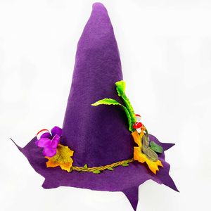 Ghost Festival Halloween Witch Hat Halloween Party Felt Pointed Hat Felt Craft Hat