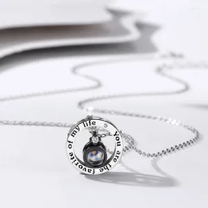 Projekcja łańcucha para naszyjnik biżuteria biżuteria kobieca design sens wisior 520 Walentynkowe prezent