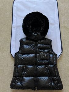 여자 패션 겨울 겨울 ainimal fur hooed gilets vests 럭셔리 디자이너 블랙 핑크 양복 조끼 여자 아웃복 복어 재킷 따뜻한 따뜻한 여자 의류