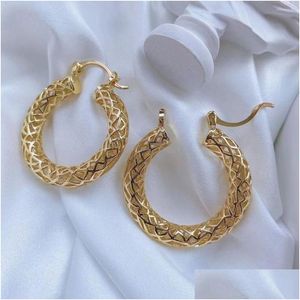 Hoop & Huggie Hoop Earrings 5Pairs Unusual Geometric For Women Hollow Round Shape Gold Color Earring Fashion Jewelry Jewelry Earrings Dhbl4