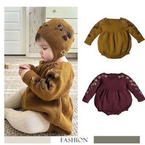 Кардиган для девочек, вязаный на зиму и осень, детские пальто для девочек, винтажный бутик, вязаные свитера, куртка, детские наряды с вышивкой 231013