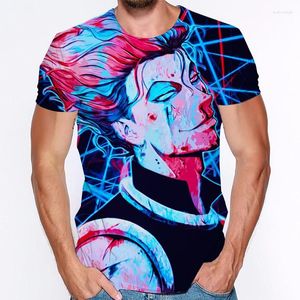 Męskie koszulki anime Hunterxhunter Hisoka 3d Print Shirt Men Men Tshirt Summer Scasual Short Rleeve O-Neck Tops TEES 2023