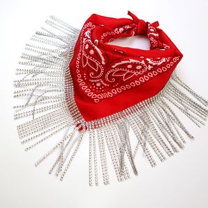 Sceniczne zużycie disco frędzle szalik zachodnia kowbojska bandana z srebrną frędzlą chusta na głowę szyję szaliki