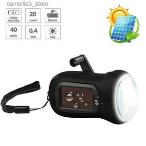 Tochas Energia Solar LED Lanterna Manivela Tocha Wind Up Super Bright Camping Luzes Q231013