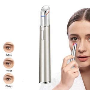 Dispositivos de cuidados faciais Eye Massager Elétrico LED PonTherapy Vibration Ion Aquecido Anti-Envelhecimento Remoção de Rugas Escuro Círculo Puffiness SPA Pen 231012