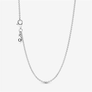 100% 925 Sterling Silver Classic Cable Chain Necklace With Lobster Clasp Fit European Pendants and Charms Fashion Women Wedding En268W