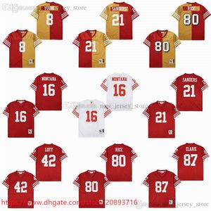 NCAA 1994 Throwback Football Division Bicolor-Trikots 8 Steve Young 1989 Vintage 21 Deion Sanders 16 Joe Montana 42 Ronnie Lott 80 Jerry Rice 87 Dwight Clark Trikot