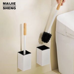 Toilet Brushes Holders Toilet Brush Holder Wall Mounted Multi-Colors WoodAluminium Alloy Bathroom Toilet Brushes Cleaning Storage 231013