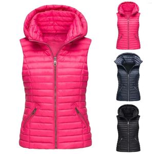 Frauen Westen Herbst Winter 2023 Mode Weste Mantel Baumwolle Casual Ärmellose Kapuzen Jacke Outwear Mujer