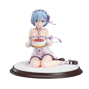 Mascot Costumes 13cm Anime Figure Rem Re:life in A Different World From Zero Take the Cake Kneel Down Pose Model Dolls Toy Pvc Material