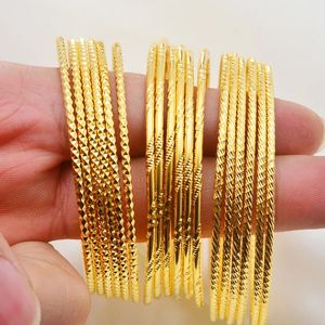 Armreif Anniyo 6pcslotAfrican Gold Farbe Glänzende Armreifen für Frauen Mädchen Dubai Kreis Armband Schmuck Äthiopische Braut Hochzeit #013707 231012