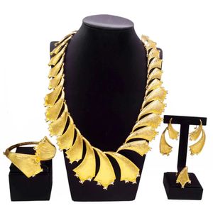 Hochzeit Schmuck Sets Halskette für Frauen Italien vergoldet Set Party Bijoux Dubai Big 231012