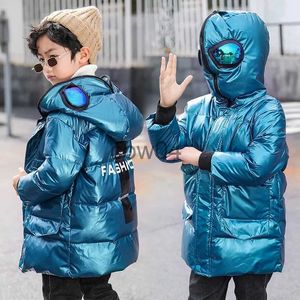 Gözlükçü Beyaz Ördek ile Çocuk Kış Ceketi Erkek Kapşonlu Ceket Fermuar Kız Snowsuit Rol Yapma Kostümü TZ668 X1013