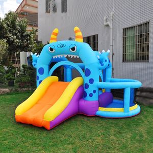 Uppblåsningsbart slott Bouncy Monster Bounce House Children Playhouse med Air Blower Ball Pit for Kids Outdoor Play Fun in Garden Backyard Indoor Party Toys Halloween