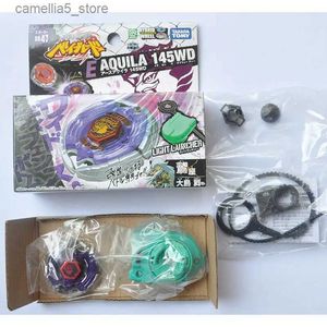 Spinning Top Takara Tomy Beyblade Metal Battle Fusion Top BB47 Aquila 145wd Hybrid Wheel With Light Launcher Q231013