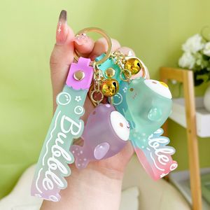 Creative New Acrylic Lighted Dolphin Keychain Exquisite Cute Car Bag Keychain Small Pendant Wholesale