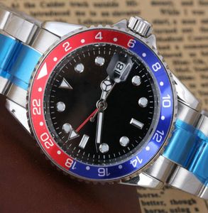 Nowy Pepsi GMT Modna Męska Mechaniczna stal ze stali nierdzewnej Automatyczne zegarek Sports Batman Watches Self Wind Designer WristWatch2090033