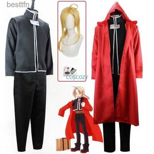 موضوع الأزياء الأنيمي Cos Fullmetal Alchemist Edward Elric Cosplay يأتي Red Outfit Halloween Christmas موحد الحجم المخصص Cosplay Comel231013