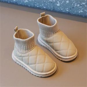 Kids Snow Boots New Fashion Boys Girls Ankle Boot Winter Warm Toddlers Baby Socks Shoe Outdoor Booties Wool Thick Children Boot