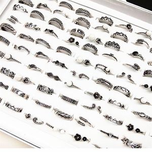 whole 100pcs lot Silver Women's Rings Bohemian Style Ladies Girls Finger joint Ring party Jewelry brand new drop 284O