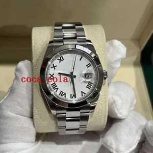 남성 시계 Rolx New Strap Luxury Wristwatch 41mm 126300 White 2023 년 2 월 Movement 904L 자동 팔찌 방수 X1NW3