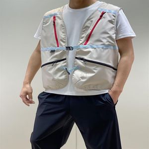 2023 moda di strada hip hop uomini gilet di grandi dimensioni serbatoi tessuto di cotone overshirt mens camicie utensili funzionali di alta qualità Petto lett265b
