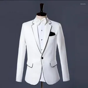 Erkek Suit Blazer Erkekler Resmi Elbise Son Ceket Pantolon Tasarımları Takım Kostüm Homme Maskulino Beyaz İçin Düğün