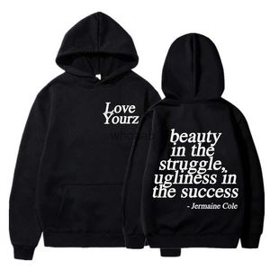 Men's Hoodies Sweatshirts J Cole Dreamville Love Yourz Lyrics Print Hooded Vintage Fashion Sweatshirt Women Oversized Loose Hoodie Harajuku Streetwear YQ231013