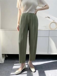 Women's Pants Thickened Fabric Autumn Miyake Pleated Wide-Leg Trousers Comfort And Casual Large Toothpick