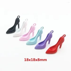 Pendant Necklaces 5pcs Alloy Charms Hollowed Multi Color Cute High Heels Spray Painted Headwear Pendants DIY Jewelry Earrings Keychain