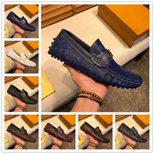 40 Style lyxig varumärkesdesigner Summer Men's äkta läder loafers skor män lyxig designer lofers sko andningsbara mocassines hombre lägenheter storlek 38-46