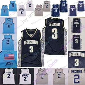 Georgetown Hoyas Basketball Jersey NCAA College Ewing Iverson Aminu Mohammed Ryan Mutombo Riley Tre King Malcolm Wilson Clark Dante Harris Chuma Azinge