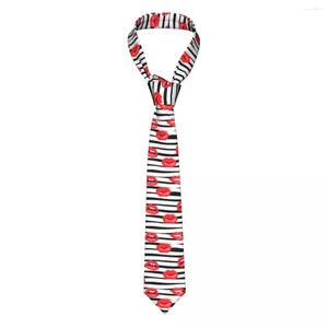 Bow Ties Red Lips Lipstick Slyckor Män Skinny Polyester 8 cm bred strip hals slips för män kostymer tillbehör cravat bröllop rekvisita