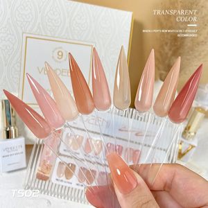 Nagellack gelé gel semitransparent naken färg klar rosa fransk lack blöt av uv led för 231012